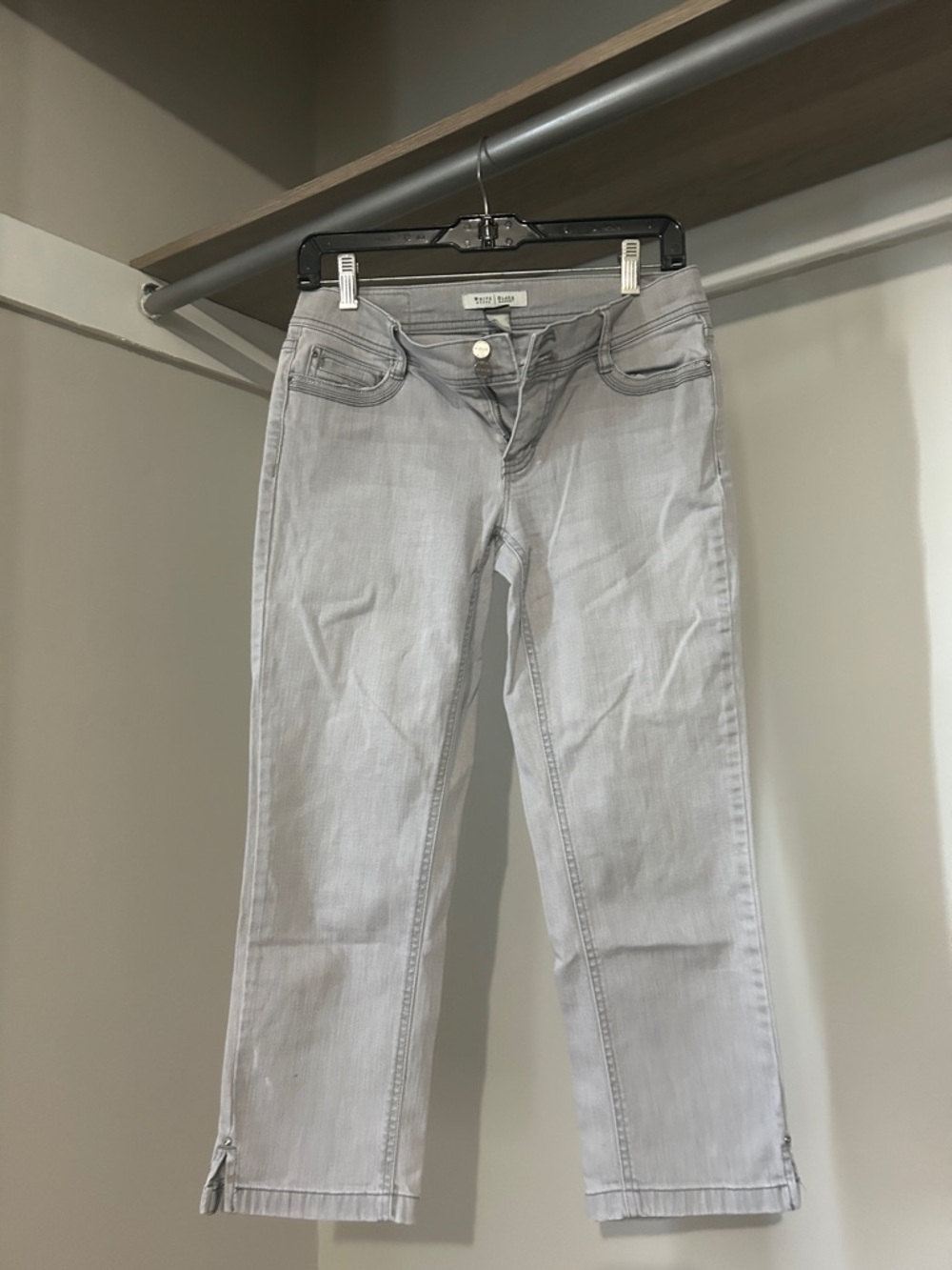 White House Black Market Light Gray Cropped Jeans